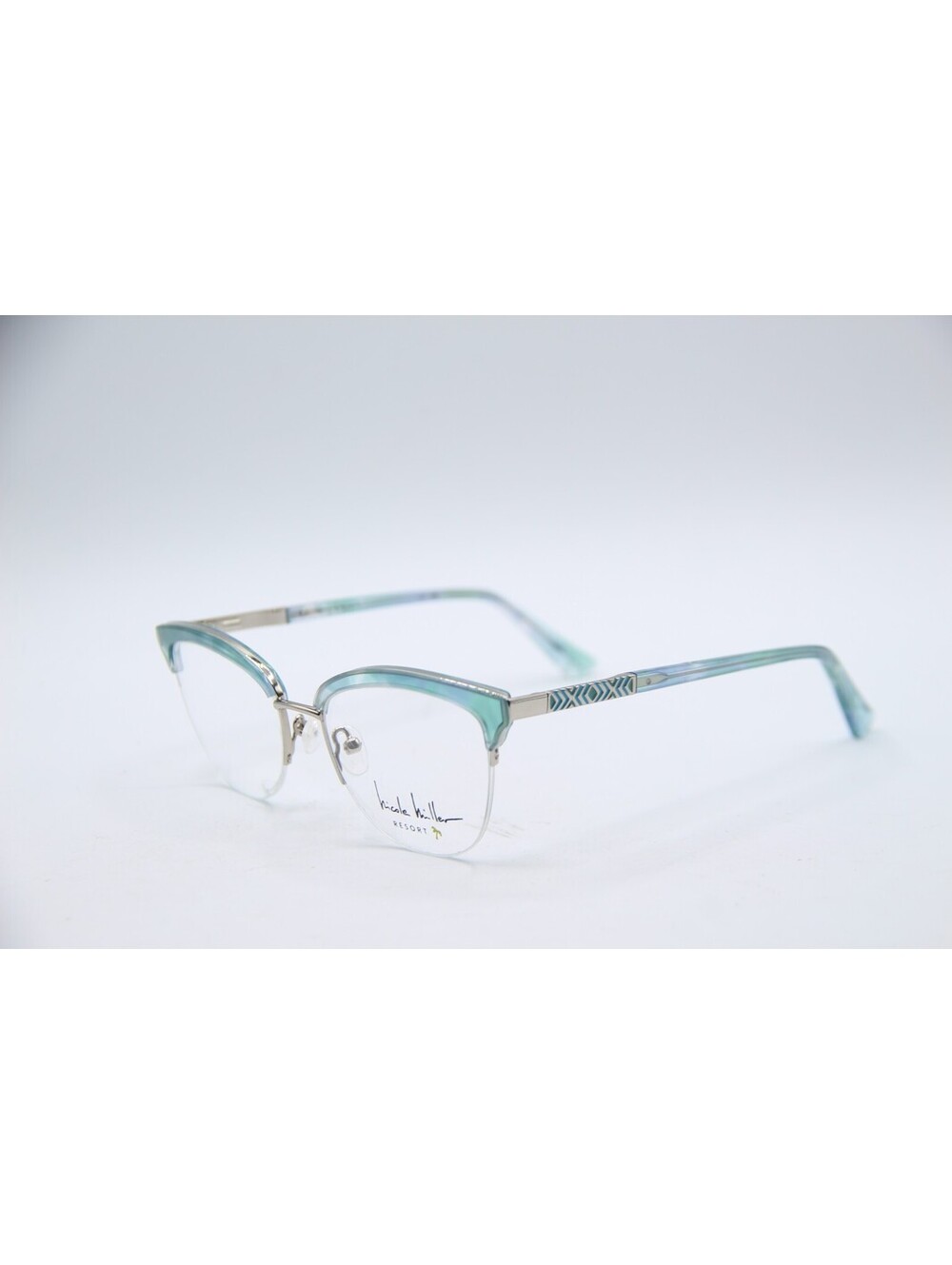 Nicole Miller Resort Mallorca C03 Cyan Silver Authentic Eyeglasses 51-19